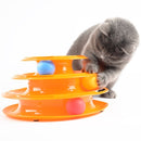 Interactive 3 Layers Tower of Tracks Balls Cat Toy (Orange)