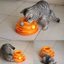Interactive 3 Layers Tower of Tracks Balls Cat Toy (Orange)