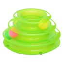 Interactive 3 Layers Tower of Tracks Balls Cat Toy(Green)