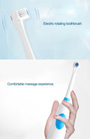 2W Creative Household Waterproof Rotary Electric Toothbrush Set with 4 Replacement Brush Heads & Base, 8500 Revolutions Per Minute(Blue)