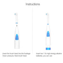 2W Creative Household Waterproof Rotary Electric Toothbrush Set with 4 Replacement Brush Heads & Base, 8500 Revolutions Per Minute(Blue)