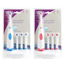 2W Creative Household Waterproof Rotary Electric Toothbrush Set with 4 Replacement Brush Heads & Base, 8500 Revolutions Per Minute(Blue)