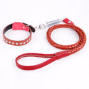 Cowhide Traction Belt Dog Collar Telescopic Dog Rope, Suitable For Medium and Large Dogs, M, Rope Length: 128cm Collar Size: 32-44cm(Brown)