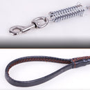 Cowhide Traction Belt Dog Collar Telescopic Dog Rope, Suitable For Medium and Large Dogs, M, Rope Length: 128cm Collar Size: 32-44cm(Brown)