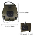 Outdoor Camping Portable Solar Heating with Thermometer Folding High Quality Hot Water Shower Bag, Capacity: 20L