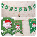 Christmas Scene Decoration Six Flag Non-woven Fabric Santa Hanging Flag(Green)