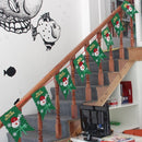 Christmas Scene Decoration Six Flag Non-woven Fabric Santa Hanging Flag(Green)