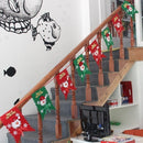 Christmas Scene Decoration Six Flag Non-woven Fabric Santa Hanging Flag(Red)