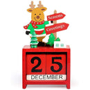 Santa Claus Moose Wooden Calendar Box Christmas Creative Office Decoration Ornaments, Random Style Delivery