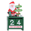 Santa Claus Moose Wooden Calendar Box Christmas Creative Office Decoration Ornaments, Random Style Delivery