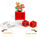 Santa Claus Moose Wooden Calendar Box Christmas Creative Office Decoration Ornaments, Random Style Delivery