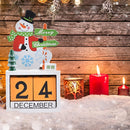 Santa Claus Moose Wooden Calendar Box Christmas Creative Office Decoration Ornaments, Random Style Delivery