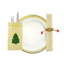 3 PCS Christmas Scene Decoration Tableware Cover Christmas Creative Sackcloth Dishes Bags Gifts Bags, Random Color Delivery
