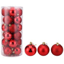 24 PCS 6cm Plating Plastic Christmas Tree Decorations Hanging String Ball, Random Color Delivery