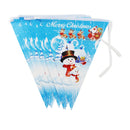 10 Sets Christmas Scene Decoration Triangle Paper Flags Non-woven Fabric Hanging Banners(Blue)