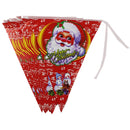 10 Sets Christmas Scene Decoration Triangle Paper Flags Non-woven Fabric Hanging Banners(Red)