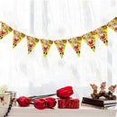 10 Sets Christmas Scene Decoration Triangle Paper Flags Non-woven Fabric Hanging Banners(Yellow)