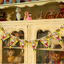 10 Sets Christmas Scene Decoration Triangle Paper Flags Non-woven Fabric Hanging Banners(Yellow)