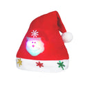 Christmas Decoration Napped Fabric Santa Hat Luminescent Adult Dressing Up Christmas Hat, Random Pattern Delivery