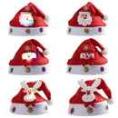 Christmas Decoration Napped Fabric Santa Hat Applique Pattern Adult Dressing Up Christmas Hat, Random Pattern Delivery