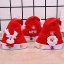 Christmas Decoration Napped Fabric Santa Hat Applique Pattern Adult Dressing Up Christmas Hat, Random Pattern Delivery