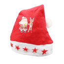 Christmas Decoration Napped Fabric Santa Hat Light Five-pointed Stars Pattern Children Dressing Up Christmas Hat, Random Pattern Delivery