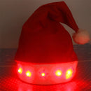 Christmas Decoration Napped Fabric Santa Hat Light Five-pointed Stars Pattern Children Dressing Up Christmas Hat, Random Pattern Delivery