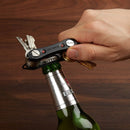 Multi-function Pocket Stainless Steel Key Organizer Clip Holder Housekeeper Smart Key Chain with LED Light and Bottle Opener(Black)
