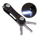Multi-function Pocket Stainless Steel Key Organizer Clip Holder Housekeeper Smart Key Chain with LED Light and Bottle Opener(Black)