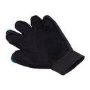 Right Hand Five Finger Deshedding Brush Glove Pet Gentle Efficient Massage Grooming(Sky Blue)