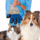Left Hand Five Finger Deshedding Brush Glove Pet Gentle Efficient Massage Grooming(Pink)