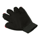 Right Hand Five Finger Deshedding Brush Glove Pet Gentle Efficient Massage Grooming(Red)