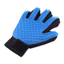 Right Hand Five Finger Deshedding Brush Glove Pet Gentle Efficient Massage Grooming(Blue)