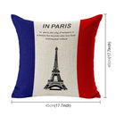 Paris Pattern Cotton Linen Pillow Case, Interior Pillow Not Included, Size: 45*45cm