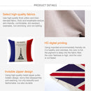 Paris Pattern Cotton Linen Pillow Case, Interior Pillow Not Included, Size: 45*45cm
