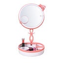 Multi-function Cute Cat Touch Screen Human Body Sensor USB Charging LED Makeup Mirror Desk Lamp Atmosphere Light with Storage Box & Magnifier, Sensor Distance: 30-60cm, DC 5V