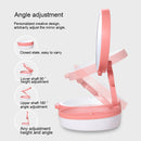 Multi-function Fashion Touch Switch USB Charging Colorful Makeup Mirror LED Desk Lamp Atmosphere Light with Storage Box, DC 5V(Pink)