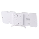 Modern 3D LED Sound Control Colorful Digital Alarm Clock Adjust Brightness Electronic Wall Glowing Hanging Clock with Remote Control(White)