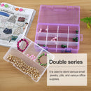 Double layer 8 Slots Plastic Jewelry Box Organizer Storage Container with Adjustable Dividers(Blue)