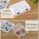 Double layer 8 Slots Plastic Jewelry Box Organizer Storage Container with Adjustable Dividers(Blue)