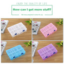 Double layer 8 Slots Plastic Jewelry Box Organizer Storage Container with Adjustable Dividers(Blue)