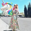2 PCS 88*108cm Giant Rainbow Unicorn Party Supplies Foil Balloons Kids Cartoon Animal Horse Birthday Party Decorations