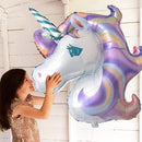 2 PCS 88*108cm Giant Rainbow Unicorn Party Supplies Foil Balloons Kids Cartoon Animal Horse Birthday Party Decorations