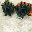 One Pair Christmas Gift Cute Cartoon Dinosaur Claw Winter Warm Gloves(Green)