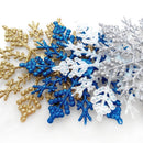 12 PCS Christmas Tree Ornaments Acrylic Snowflake Pieces Decorative Pendant Loose Powder, Diameter: 10cm(Gold)