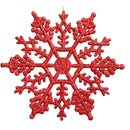 12 PCS Christmas Tree Ornaments Acrylic Snowflake Pieces Decorative Pendant Loose Powder, Diameter: 10cm(Red)