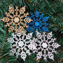 12 PCS Christmas Tree Ornaments Acrylic Snowflake Pieces Decorative Pendant Loose Powder, Diameter: 10cm(Red)