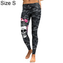 Halloween Costumes Cranio Head Digital Print Low Waist Ladies Leggings Tights Size: S