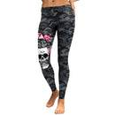 Halloween Costumes Cranio Head Digital Print Low Waist Ladies Leggings Tights Size: S