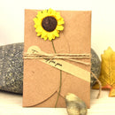 10 PCS Festival Creative DIY Retro Kraft Paper Handmade Small Dry Flower Greeting Card Birthday Card